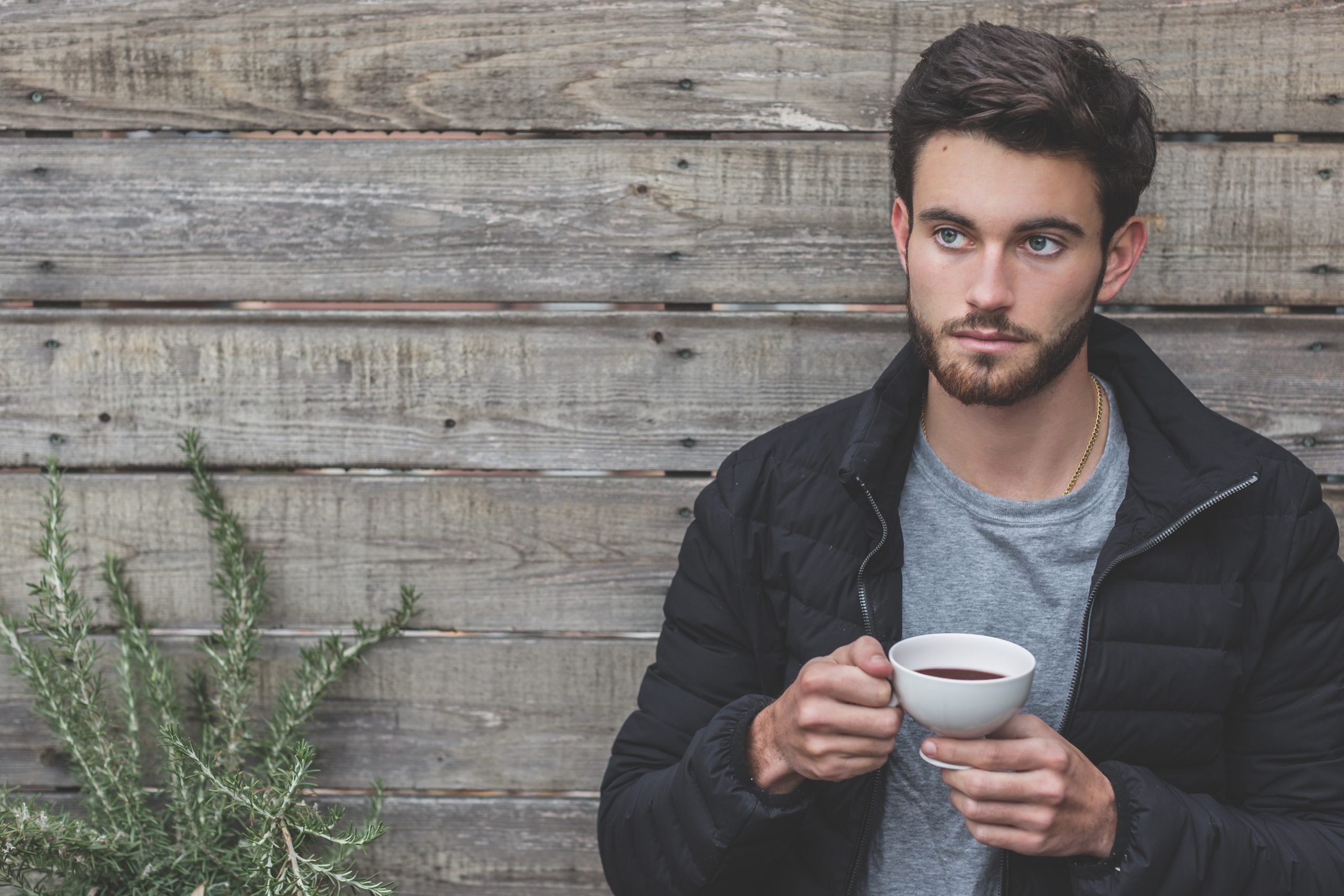 Adult beard black jacket cup