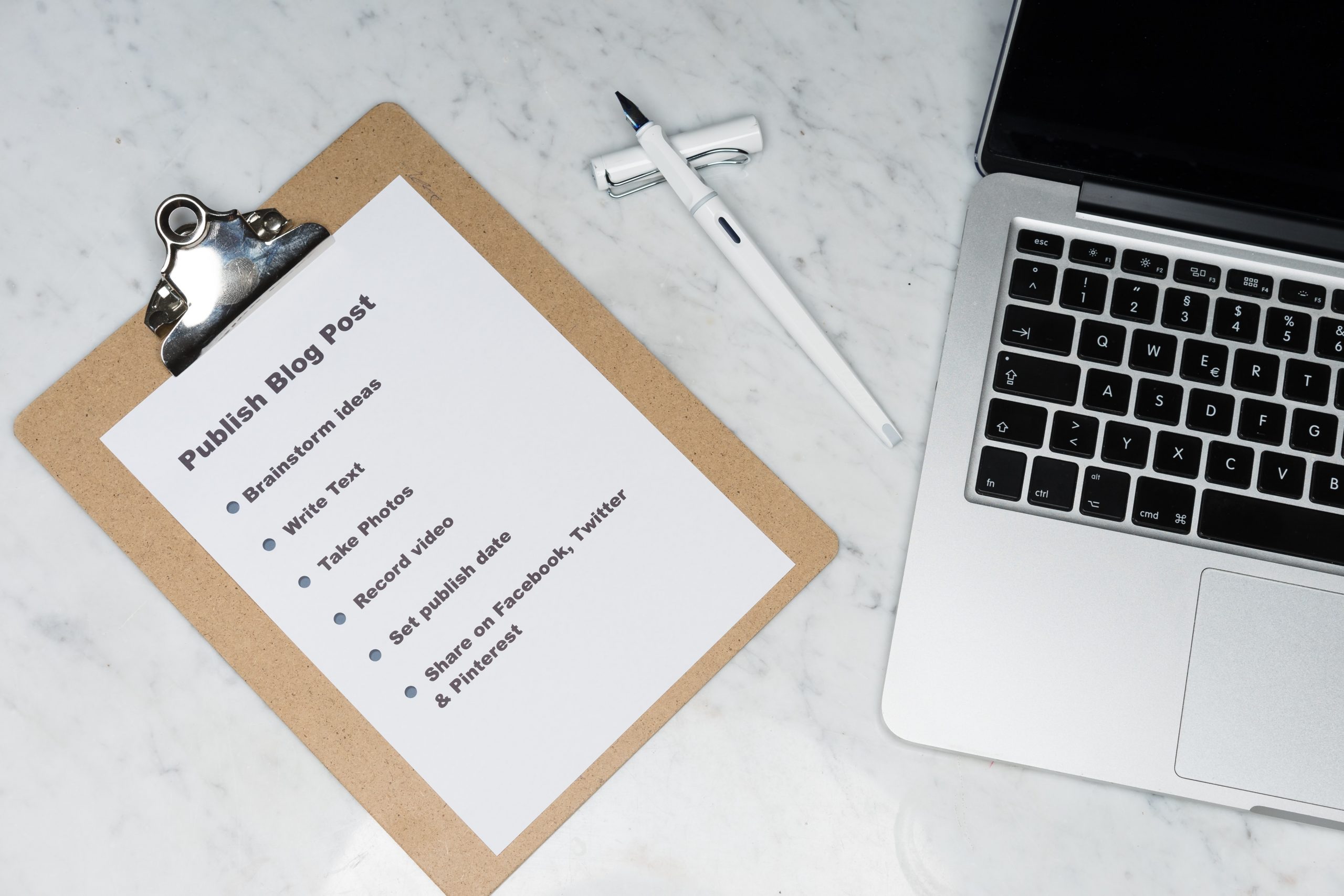 Todo list for publishing a blog post